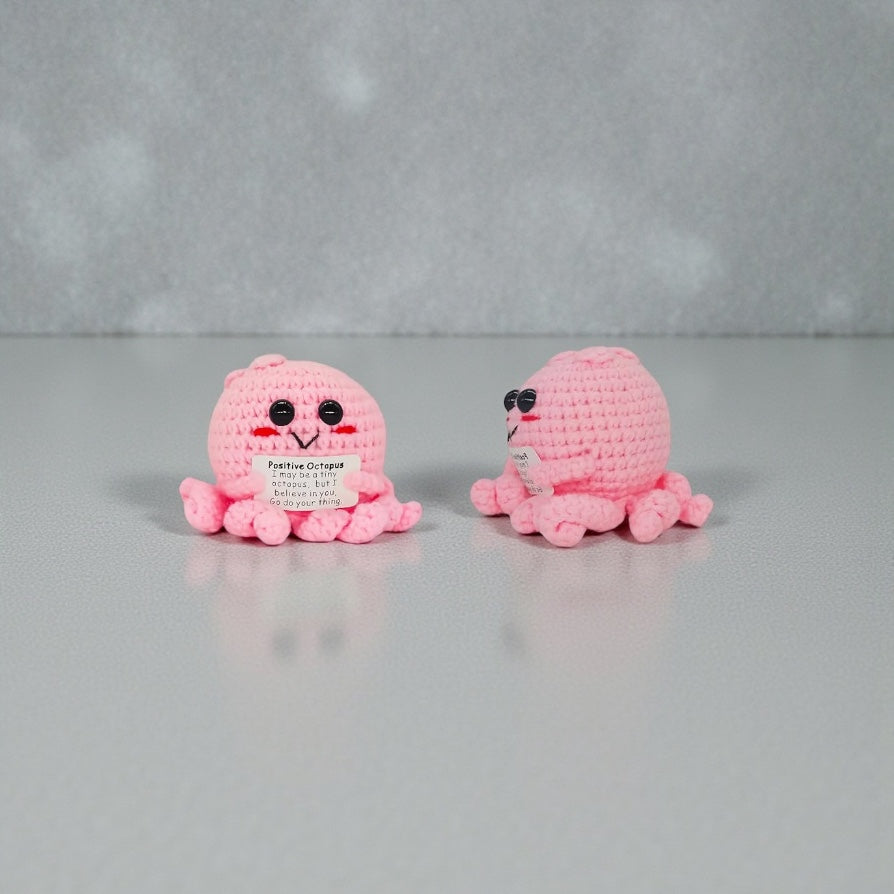 Crochet Octopus Plush Positive Encouragement Gift