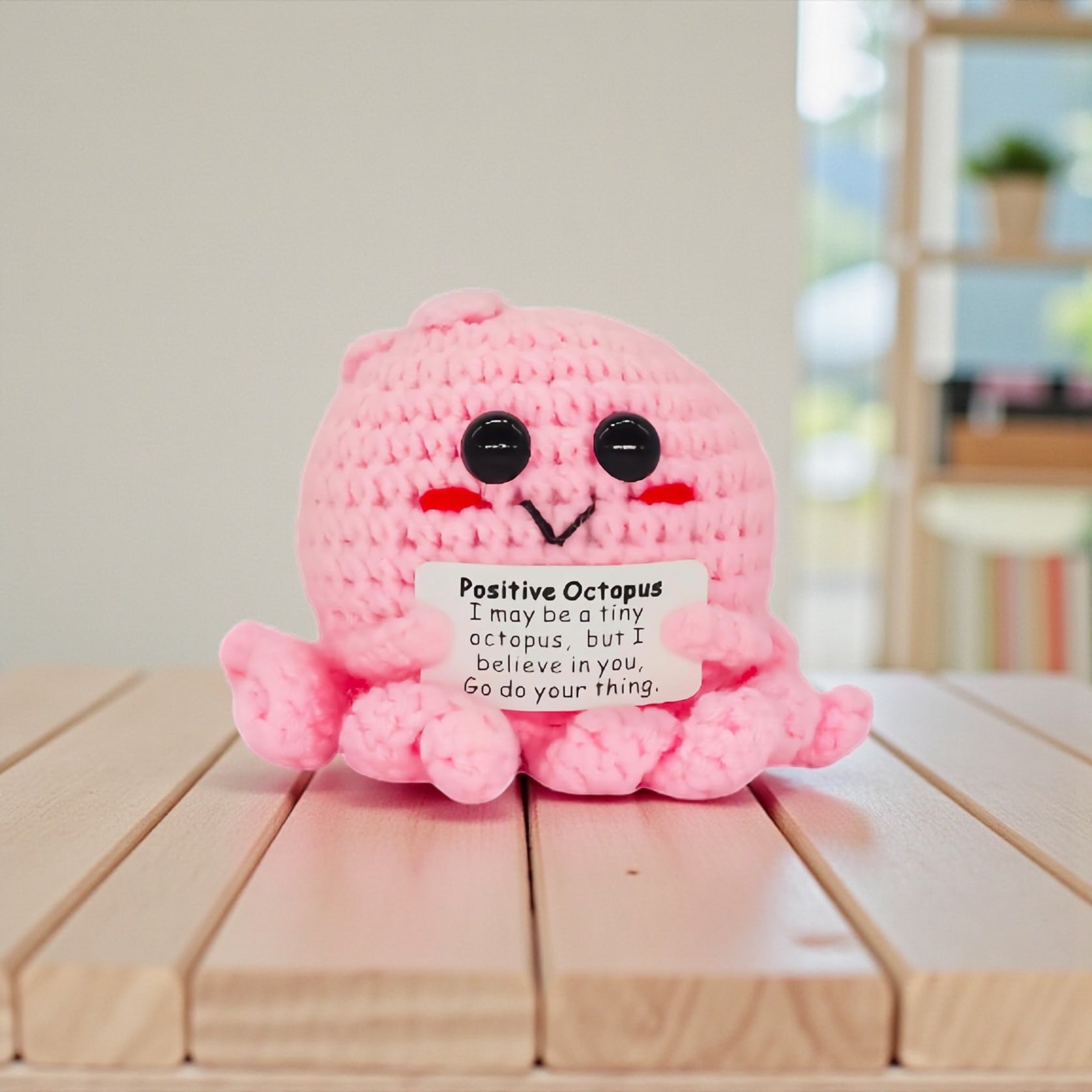 Crochet Octopus Plush Positive Encouragement Gift