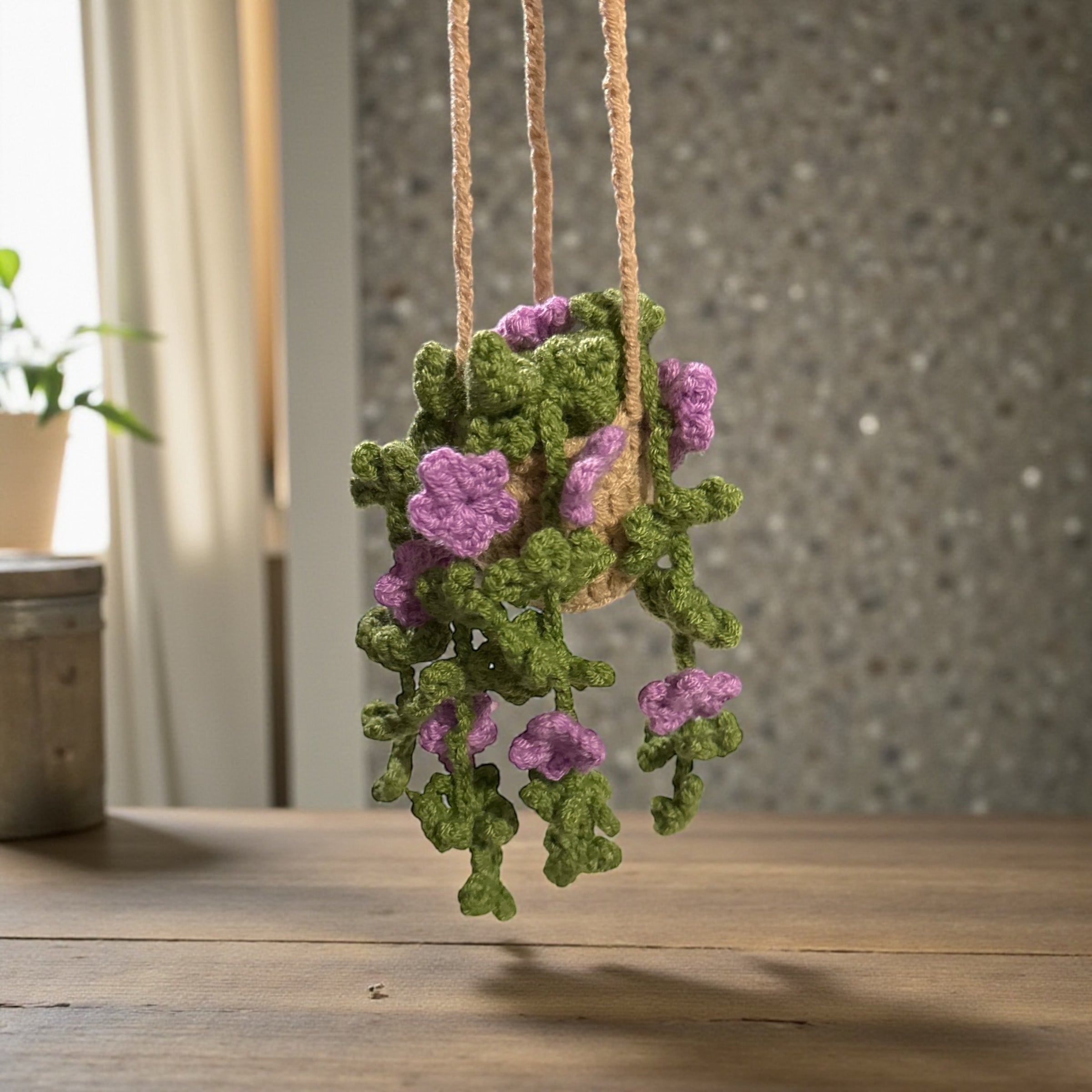 Strawberry & Flower Dangle Garden Crochet Hanging Cute Fruit Home Decor
