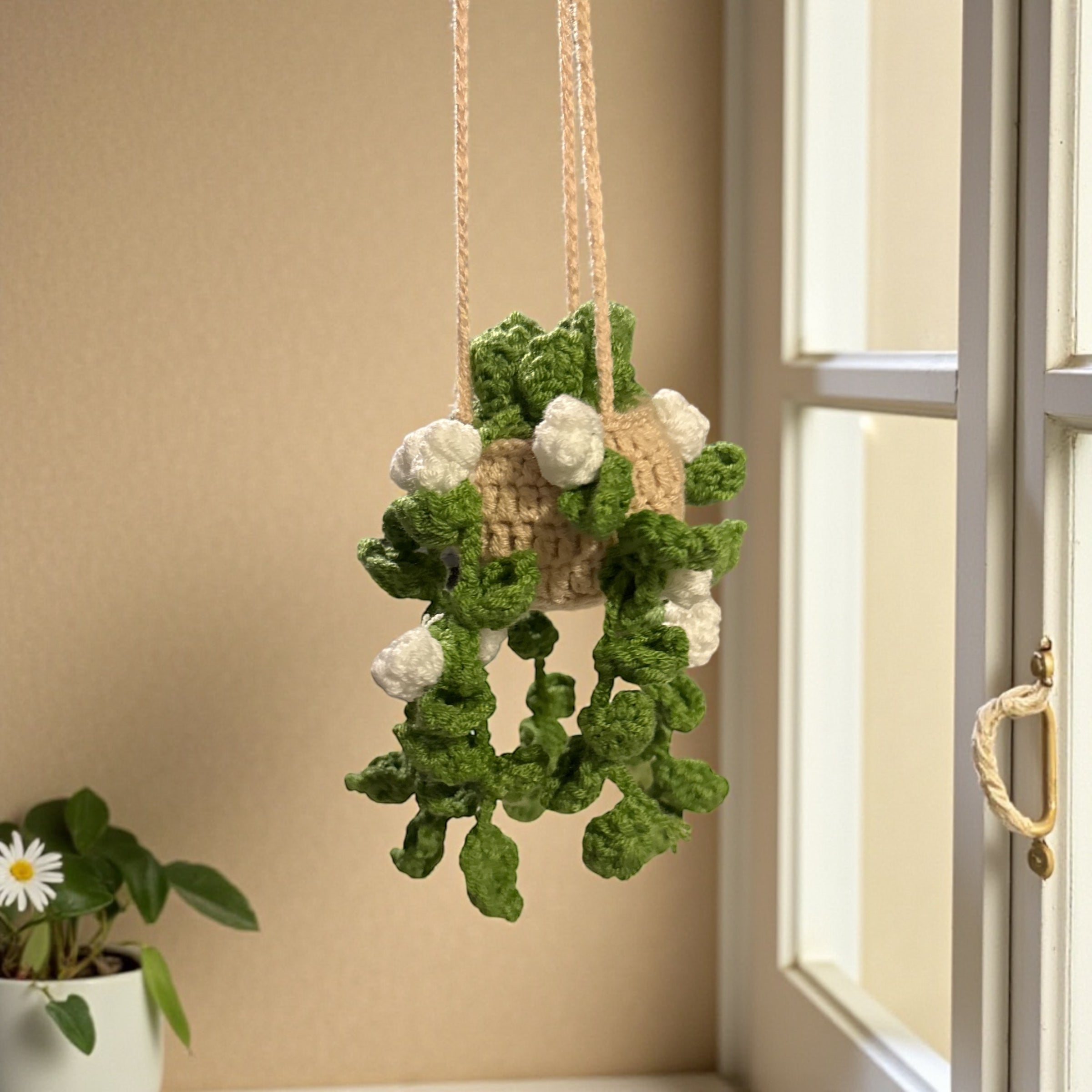 Strawberry & Flower Dangle Garden Crochet Hanging Cute Fruit Home Decor