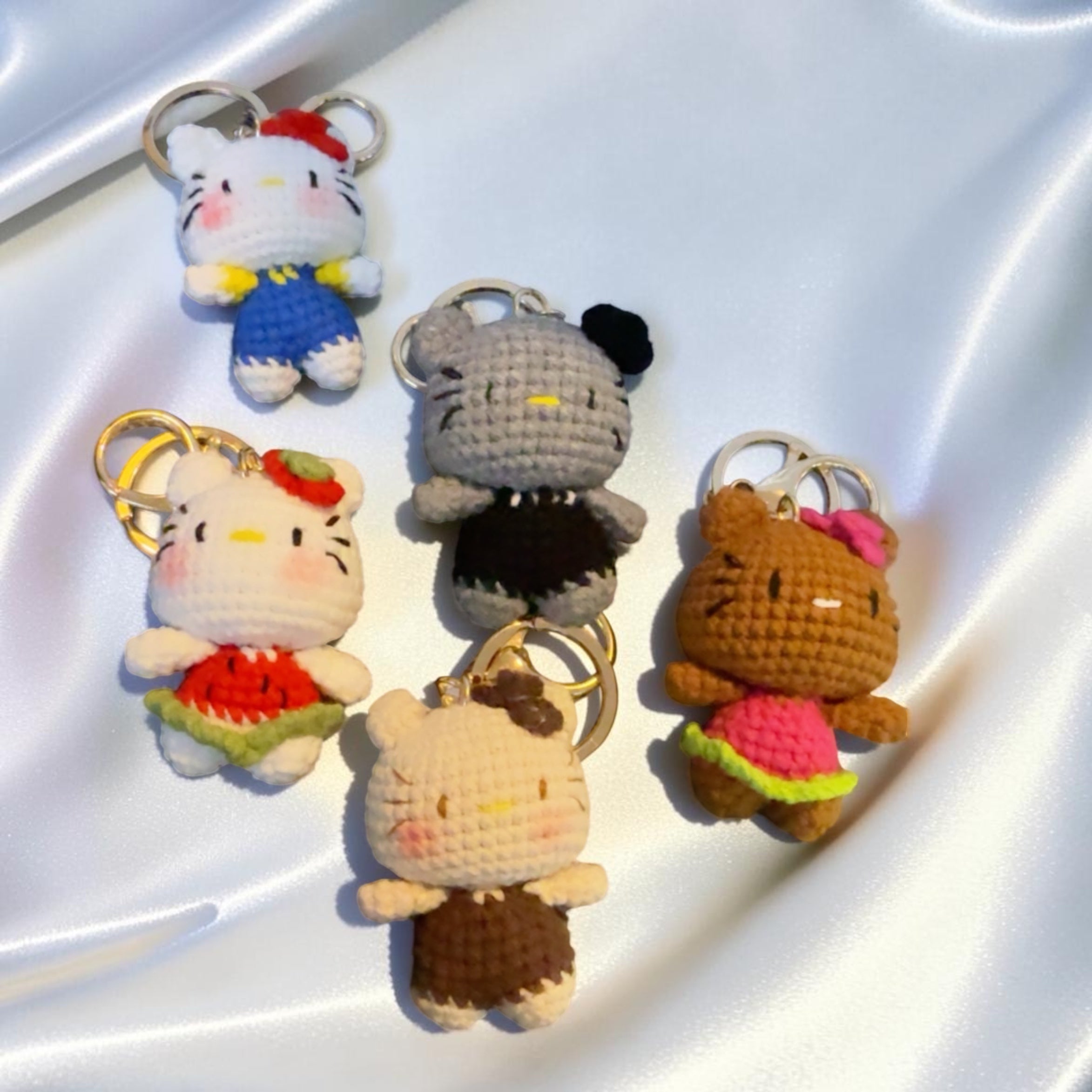 Handmade Crochet Hello Kitty Keychains Collection