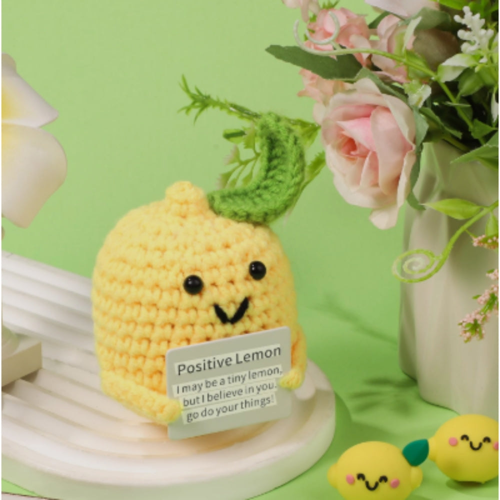 Positive Lemon Crochet Plush Handmade Encouragement Gift