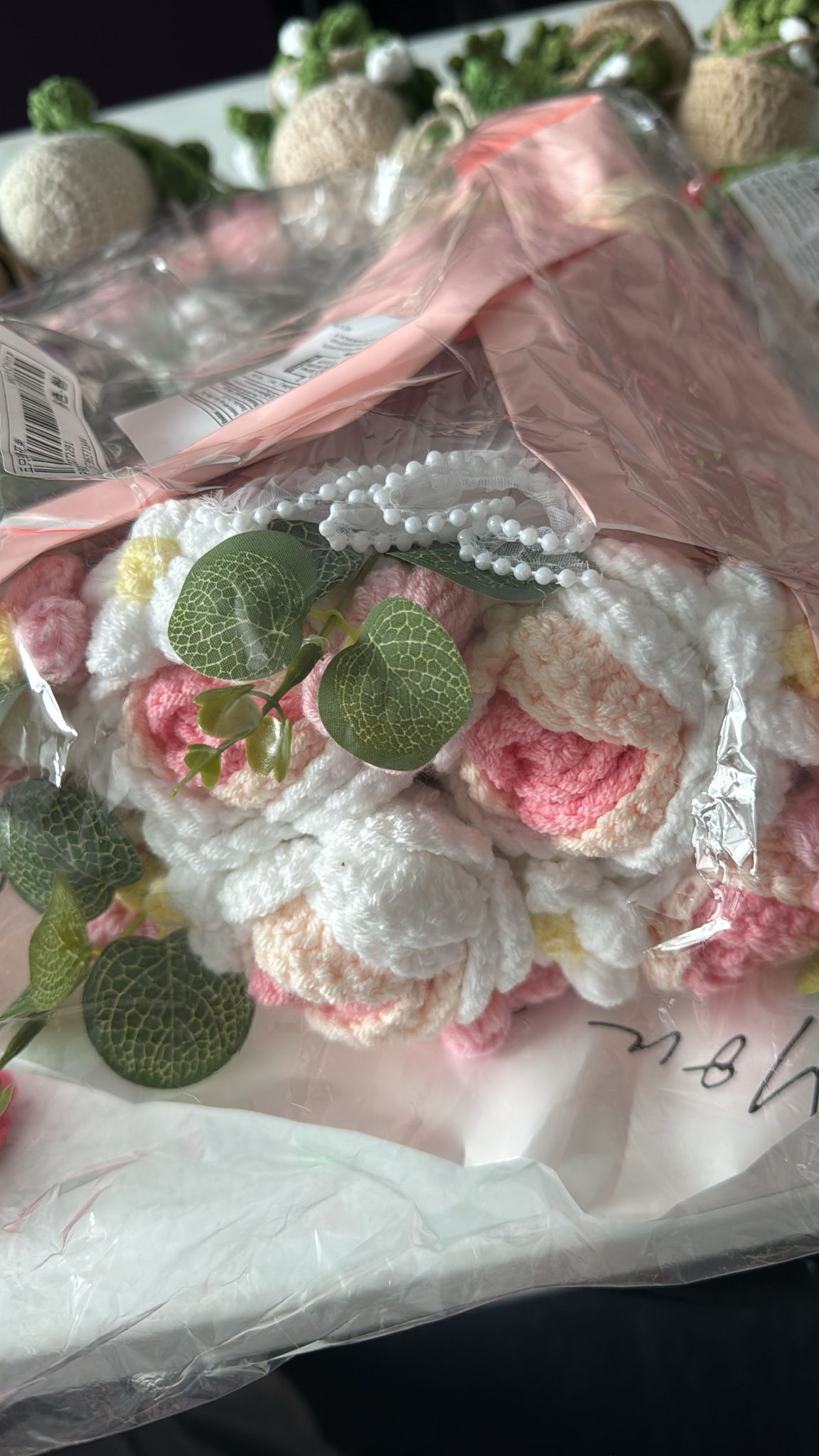 Handmade Crochet Blue & White Flower Bouquet – Forever Gift