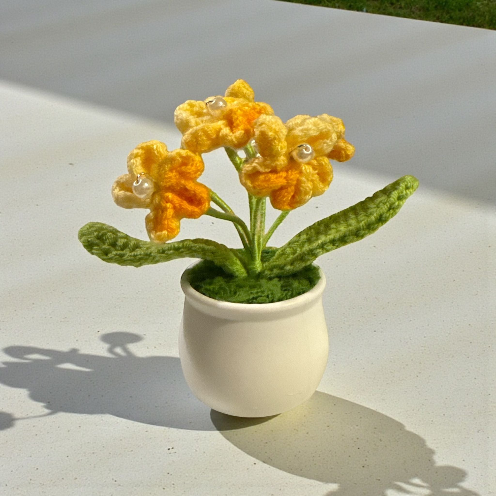 Handmade Crochet Flower Pot Colorful Knitted Home Decor