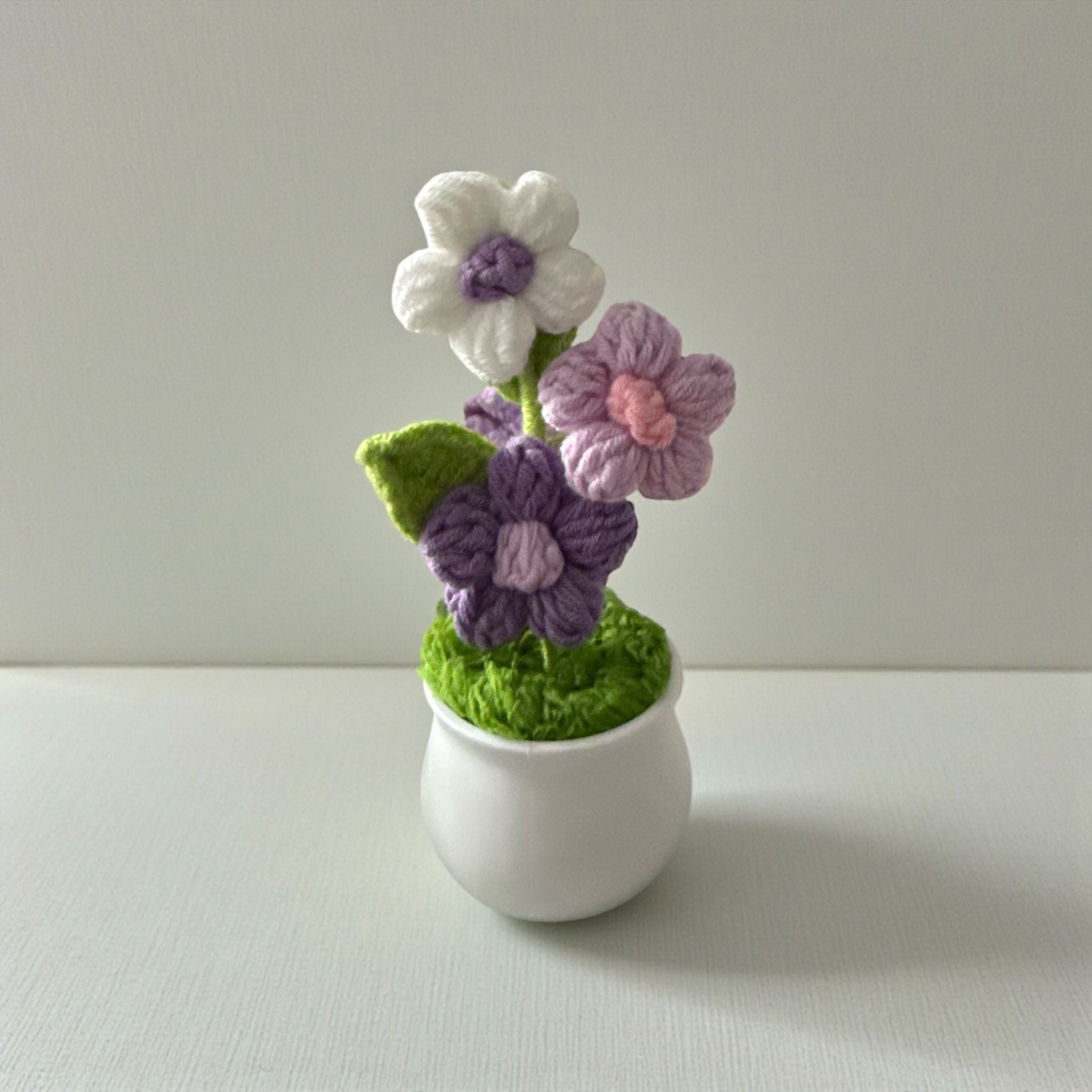 Handmade Crochet Flower Pot Cute Desk decor