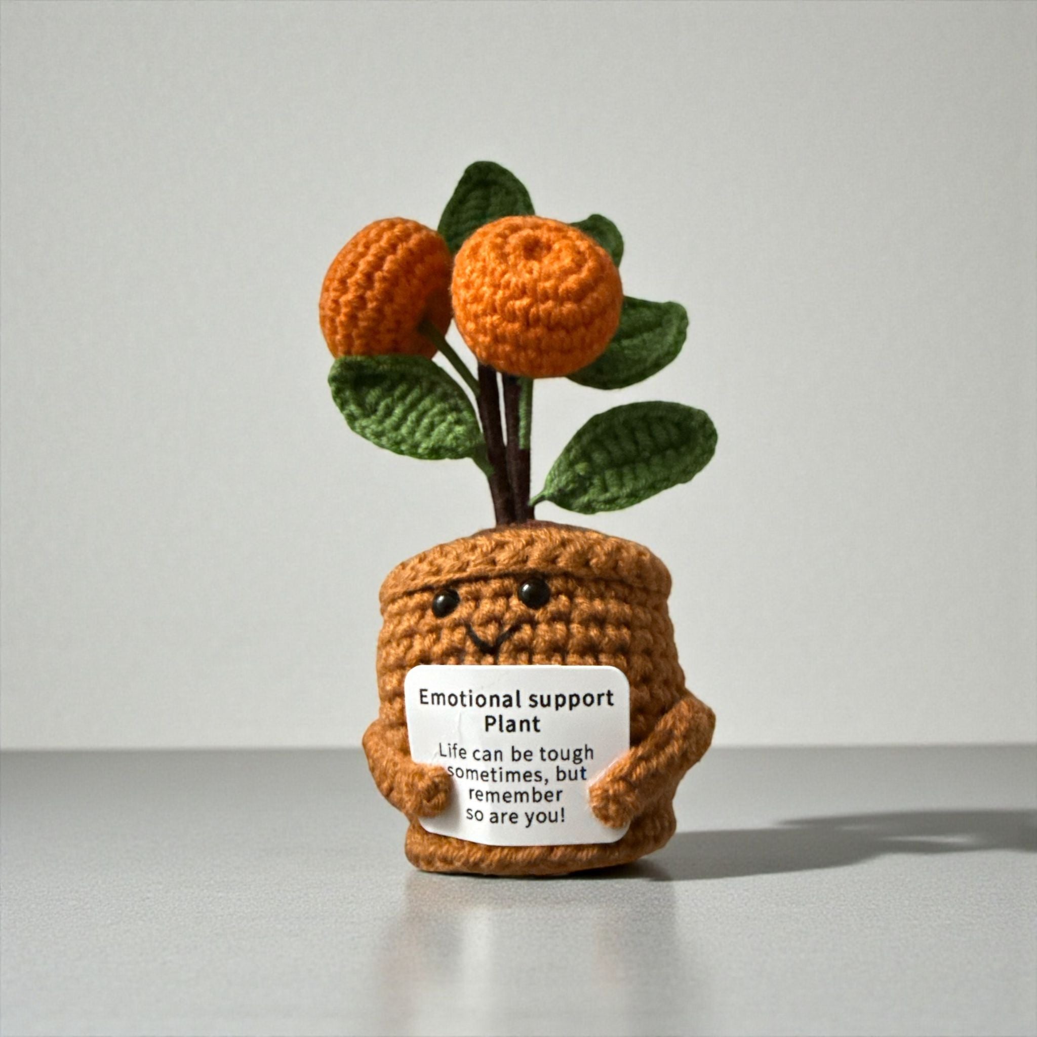 Handmade Crochet Orange Emotional Support Plant