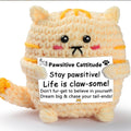 Positive Cattitude Crochet Plush Cute Cat with Uplifting Message