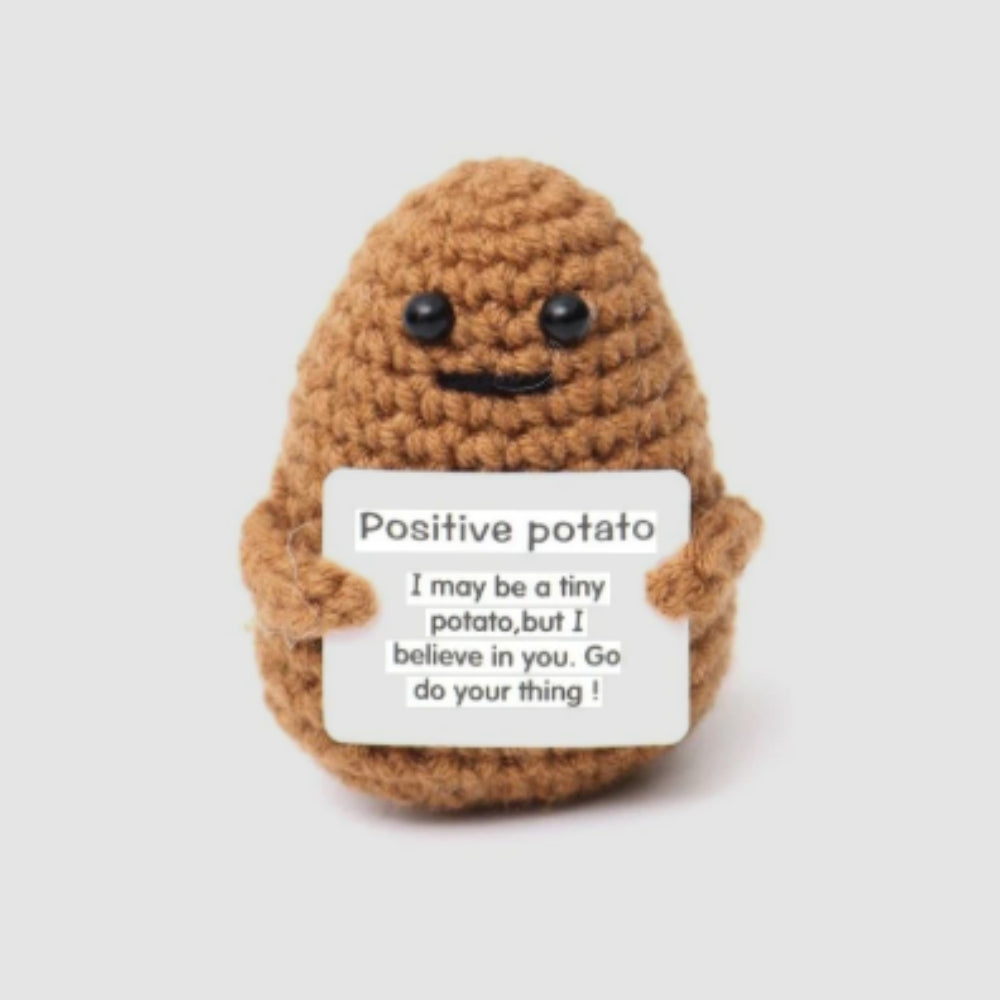 Positive Potato Crochet Plush Handmade Encouragement Gift