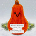 Positive Pumpkin Crochet Plush Handmade Encouragement Gift