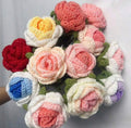 Handmade Crochet Flower Bouquet – Soft Pastel Yarn Roses